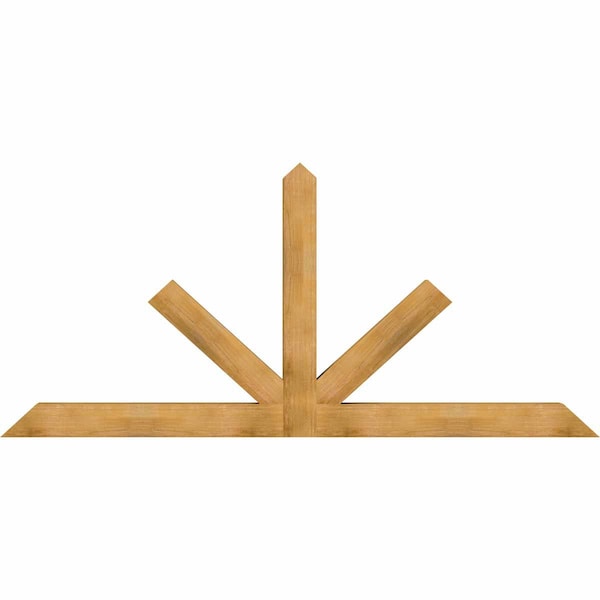 Ekena Millwork Saratoga Rough Sawn Timber Gable Bracket, Western Red Cedar, 108"W x 49"H x 6"D x 6"F, 11/12 Pitch GBW108X49X0606SAR00RWR - main